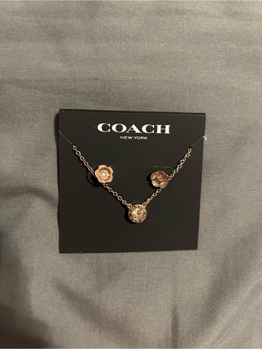 Coach Rose Gold Necklace and earrings set